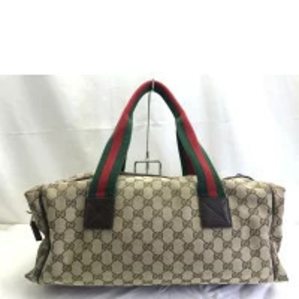 Gucci red Bag green canvas web Boston striped GG Red Green